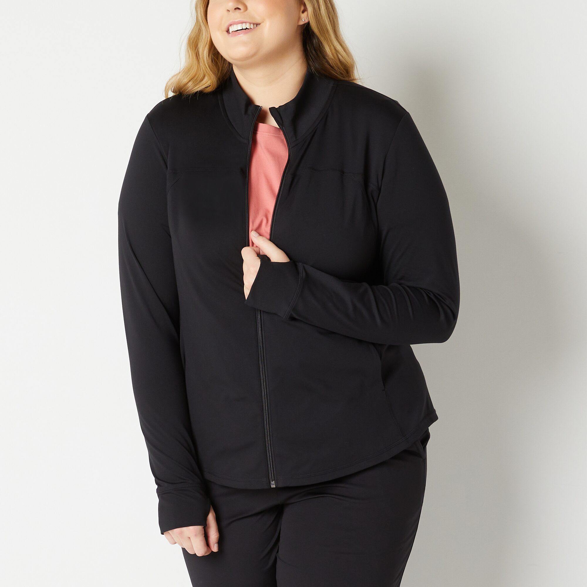 Xersion EverUltra-Lite Womens Plus Lightweight Softshell Jacket