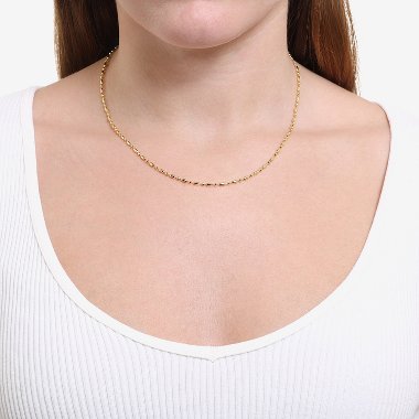 Oval Chain Combination Necklace 1.4mm