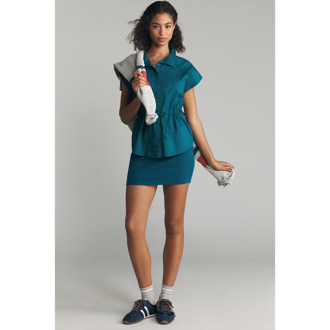 knee length dresses for ladies Chocolate Mint Twofer Mini Dress (Blue/Brown) M