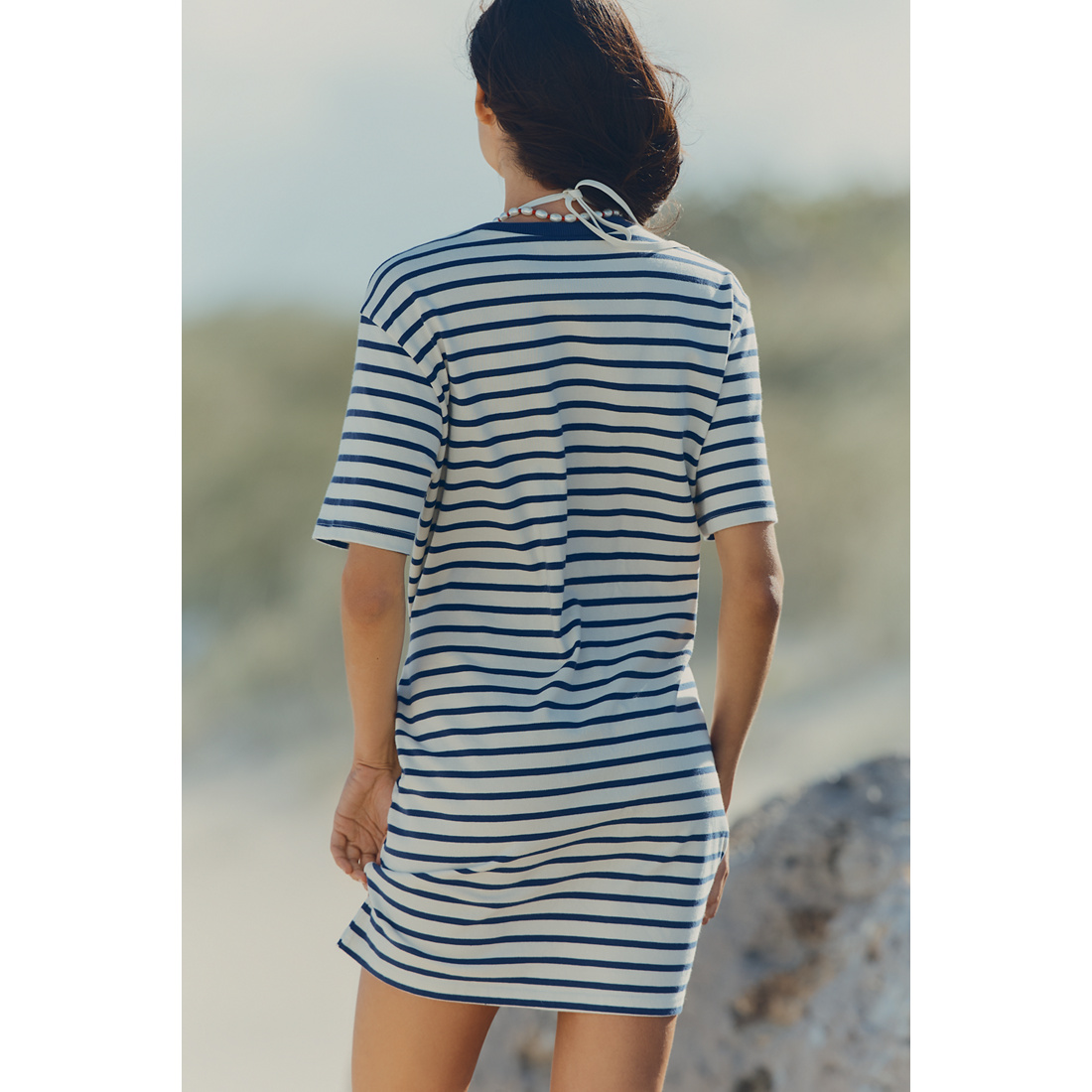 white christmas dresses Anthropologie Dress Womens Extra Small Blue Sequin Boat Neck Short Sleeve T-Shirt main image 1