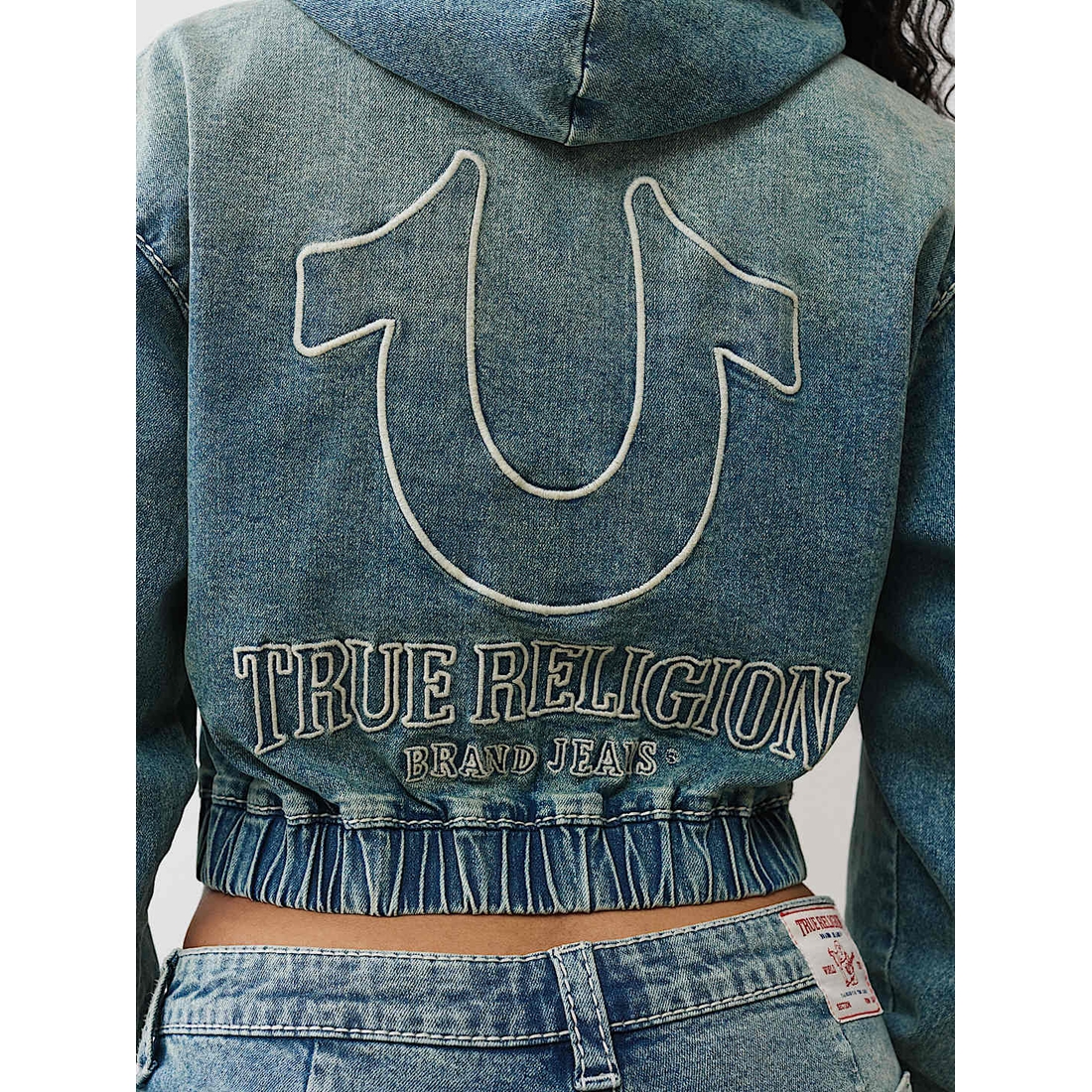 True Religion Outlet Denim Big T Zip Hoodie available now at Las