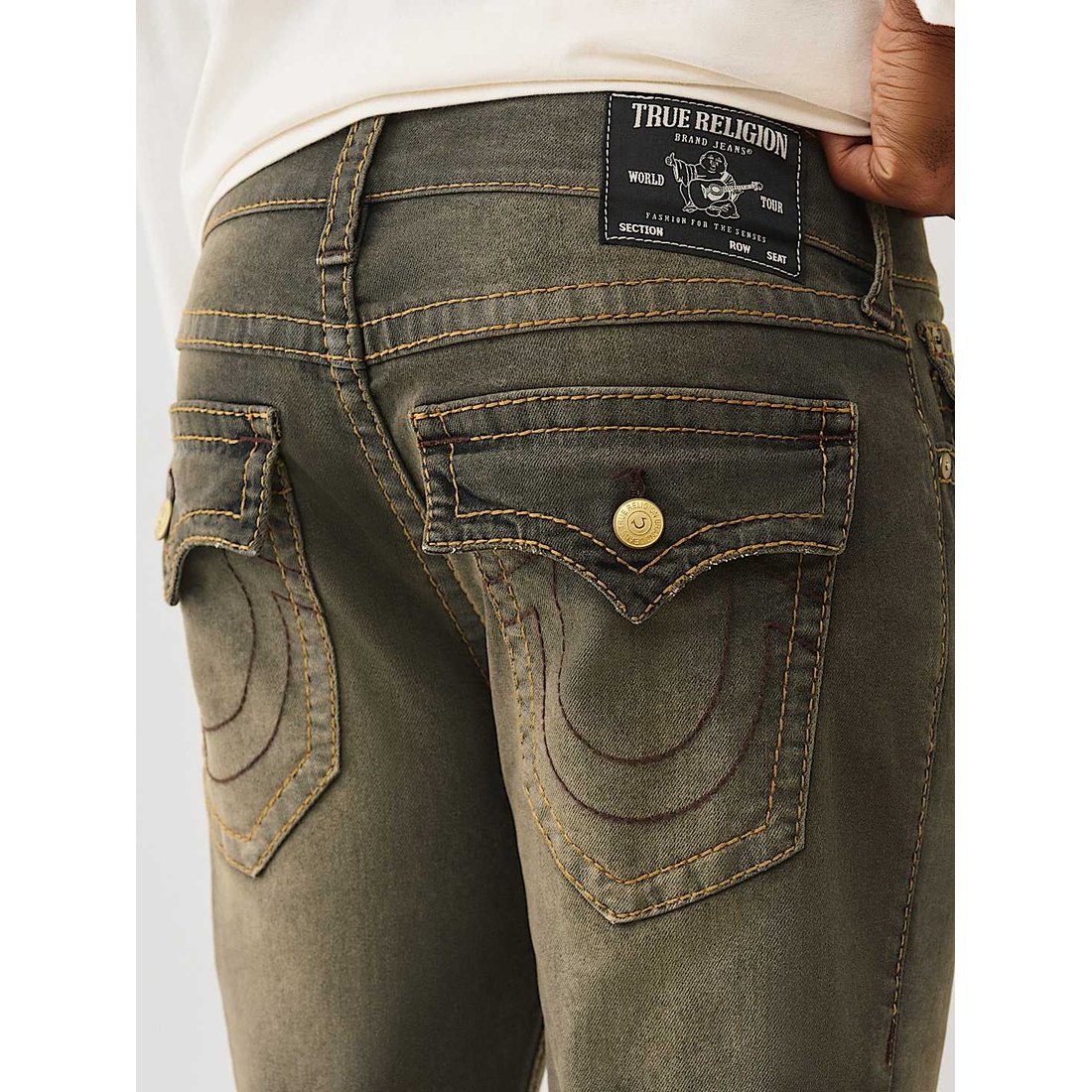True Religion オリーブグリーン デニム 25 True Religion Outlet Rocco Big T Skinny Jean 32â€ available now at