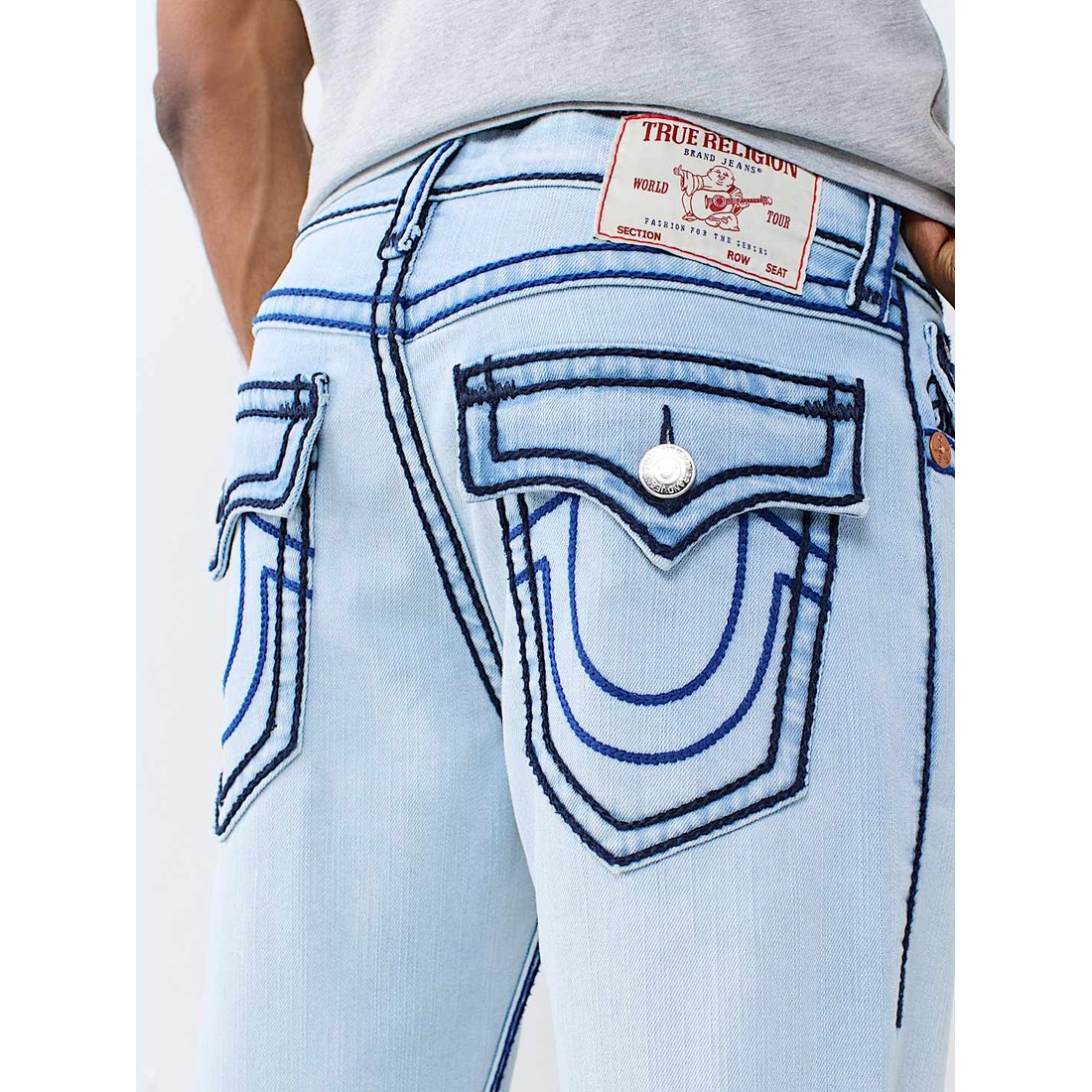 True Religion Outlet Ricky Rope Stitch Flap Straight Jean 34