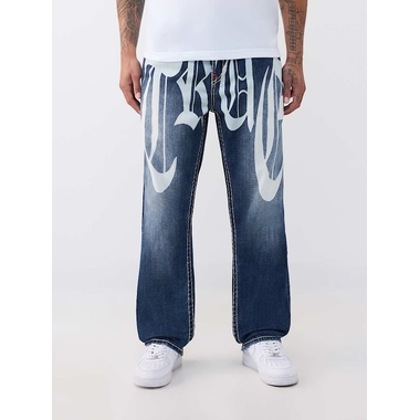 True Religion Outlet Vinny Super T Flatlock Ultra Baggy Jean 34