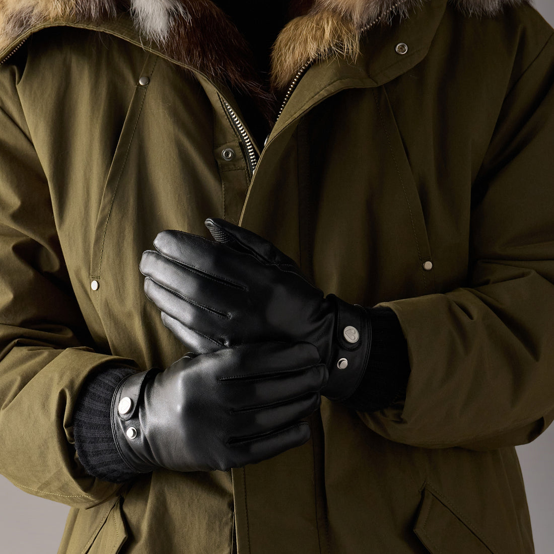 Moose Knuckles Leather Gloves