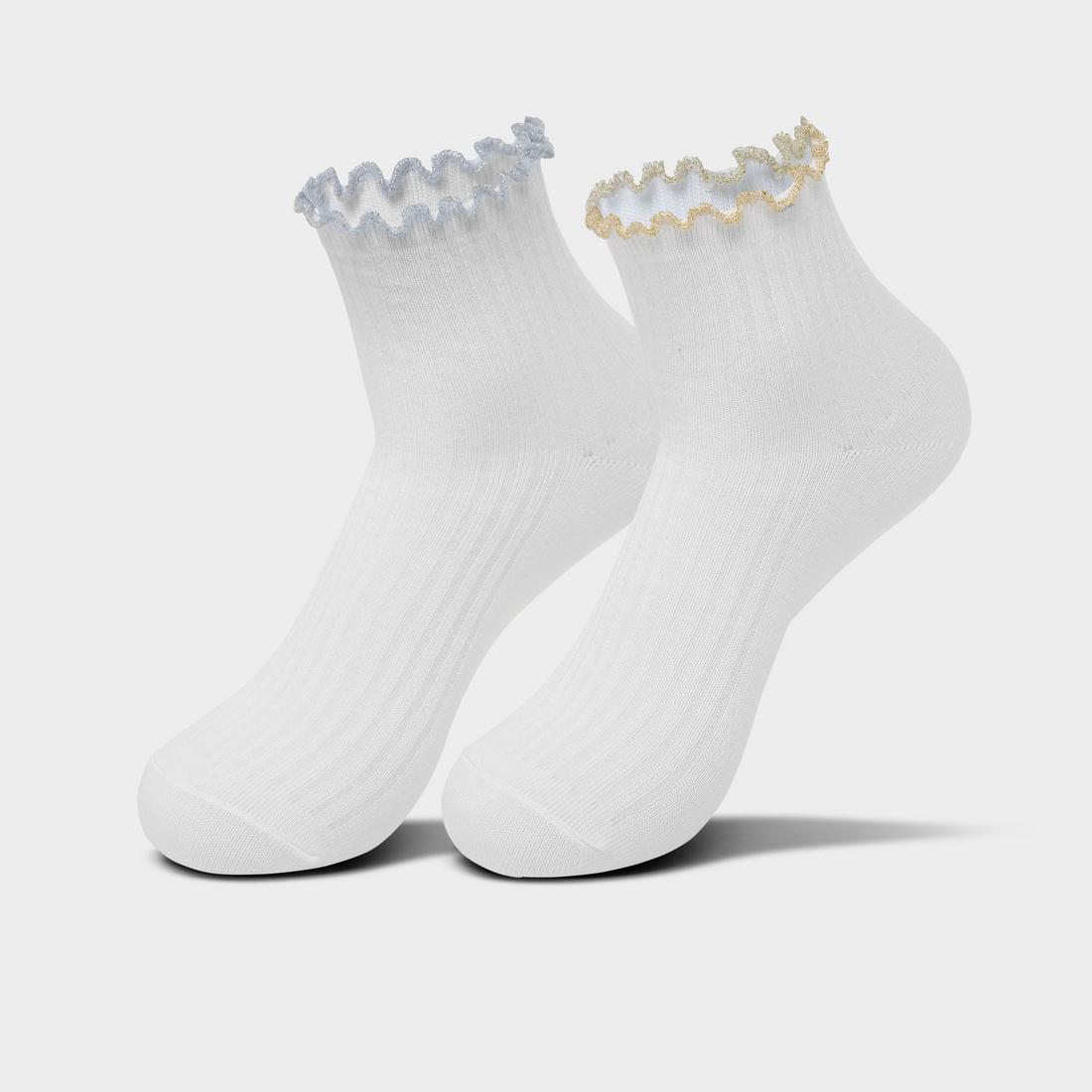 Sonneti Women's Ruffle Ankle Socks (2-Pack)