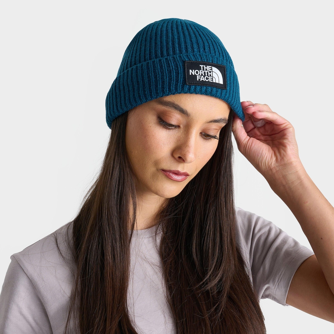 JD Sports The North Face TNF Logo Box Cuffed Beanie Hat available now at Orland Square