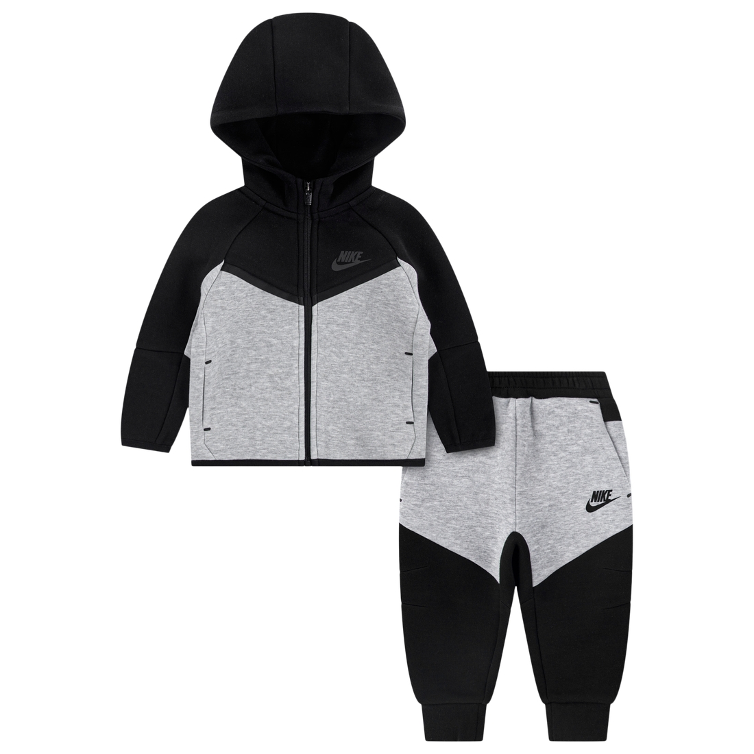 black and white nike tech fleece tracksuit
