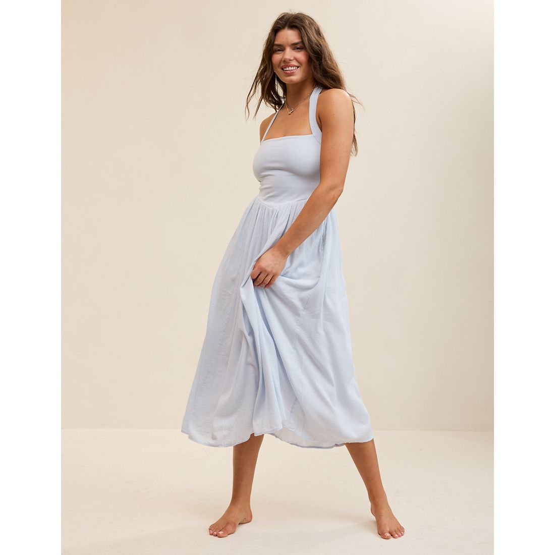 halter dress tie Pasita Halter Tie Up Maxi Dress | Chocolate | Womens