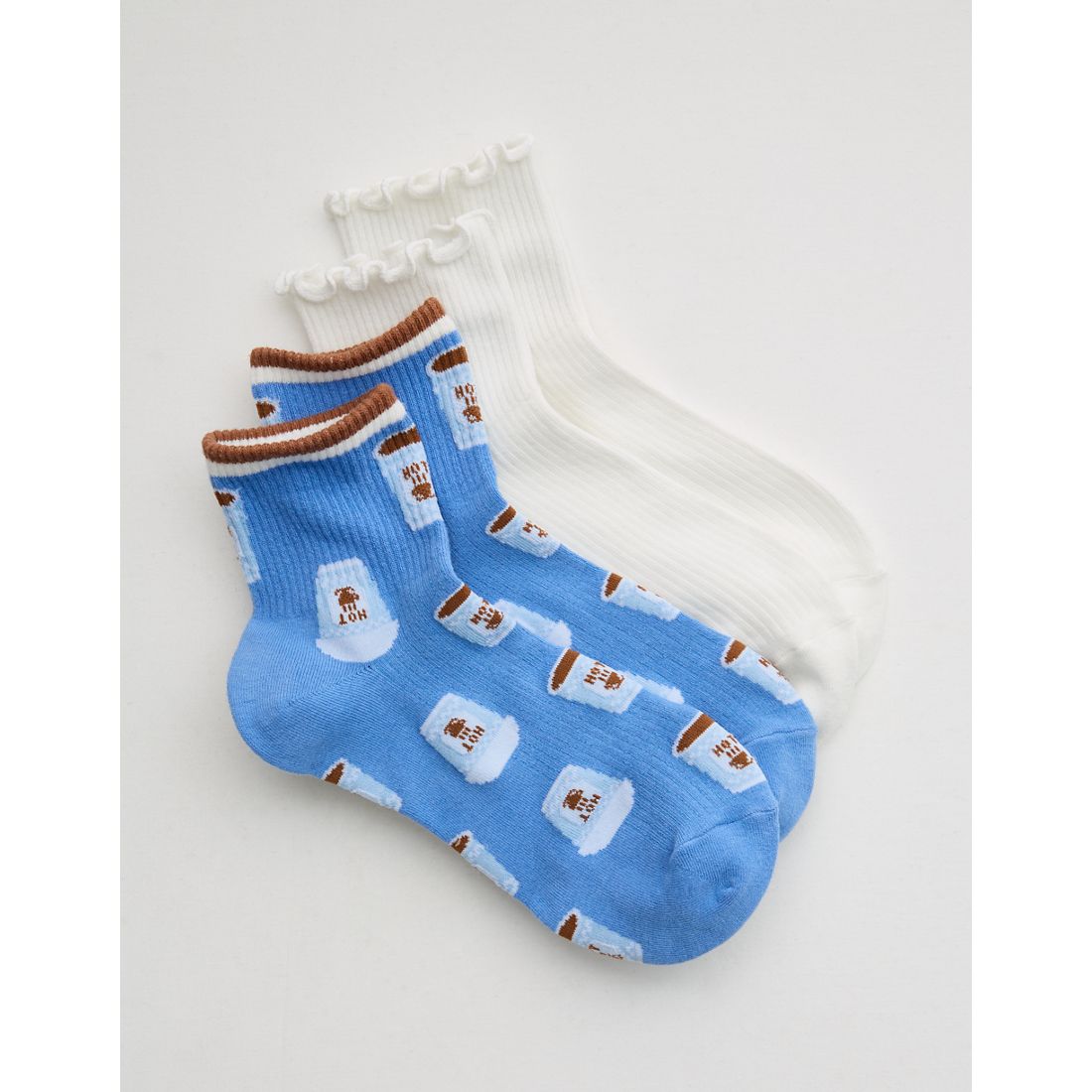 Aerie Ribbed Cotton Quarter Sock 2-Pack