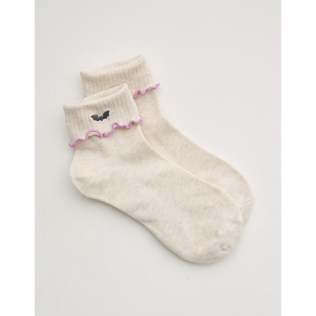 Aerie Folded Ruffle Quarter Socks
