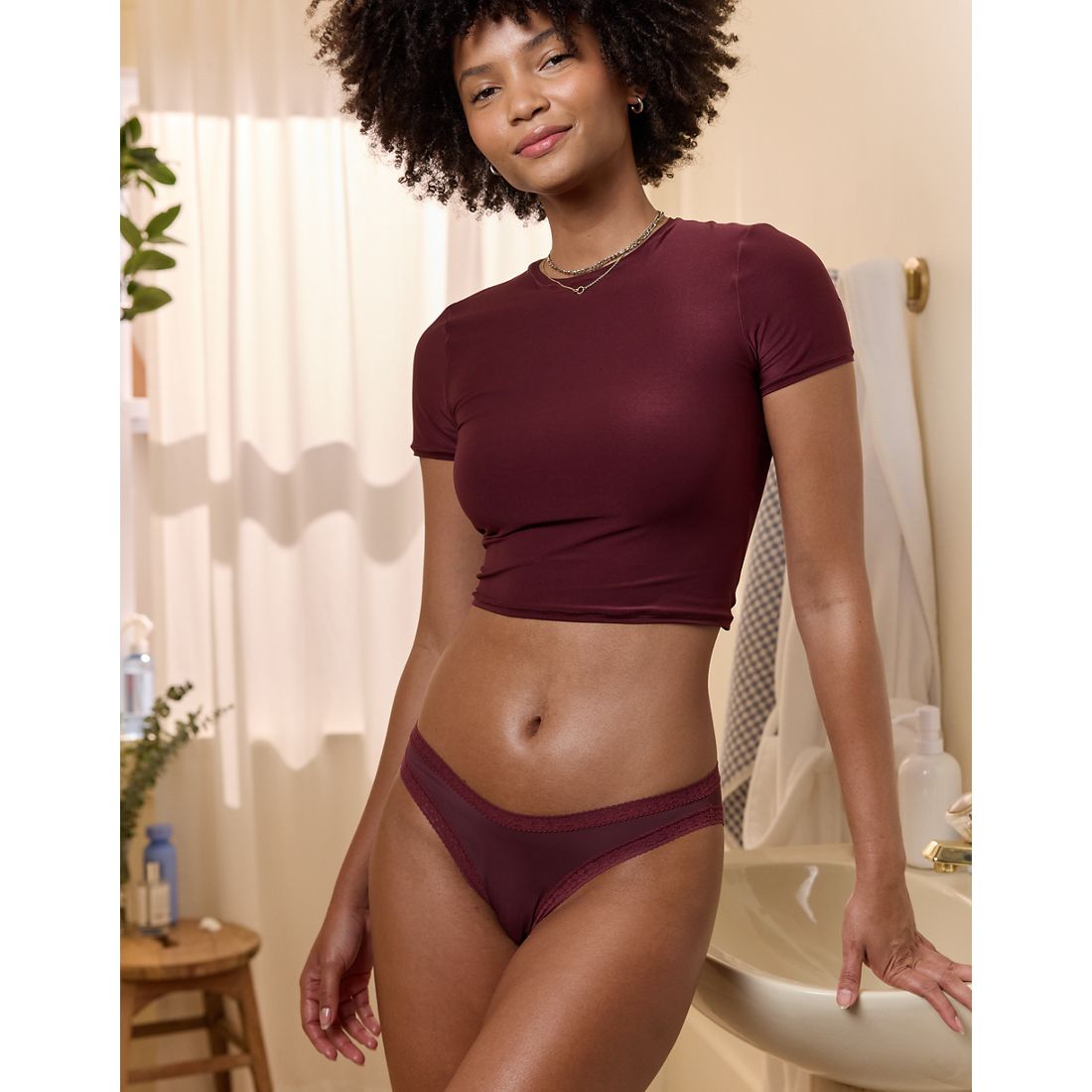 Aerie SMOOTHEZ Microfiber Lace Bikini Underwear