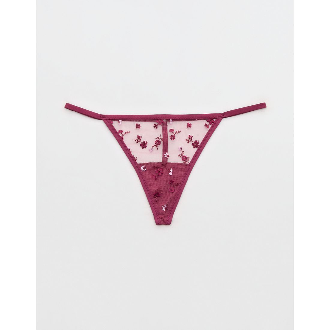 Aerie Show Off Embroidery String Thong Underwear