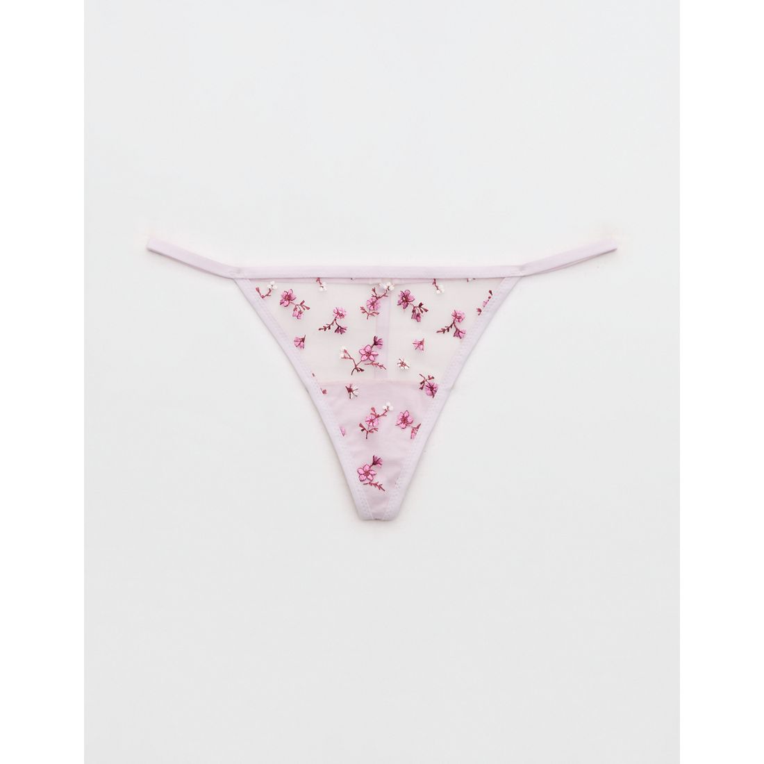 Aerie Show Off Embroidery String Thong Underwear