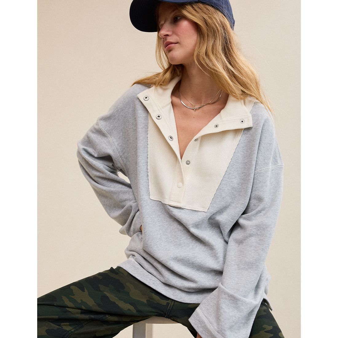 Aerie Quarter Snap Sweatshirt
