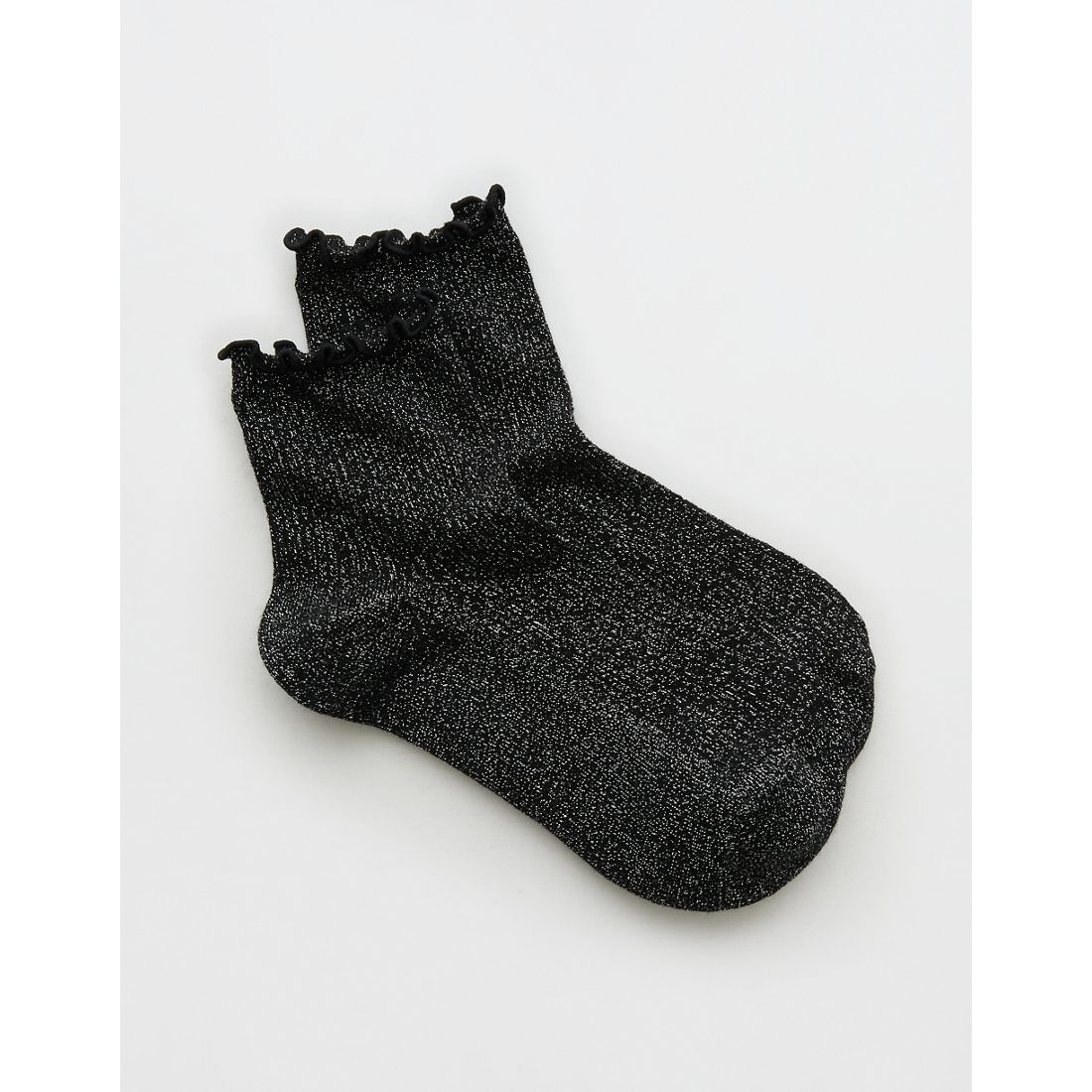 Aerie Glitter Ruffle Quarter Socks