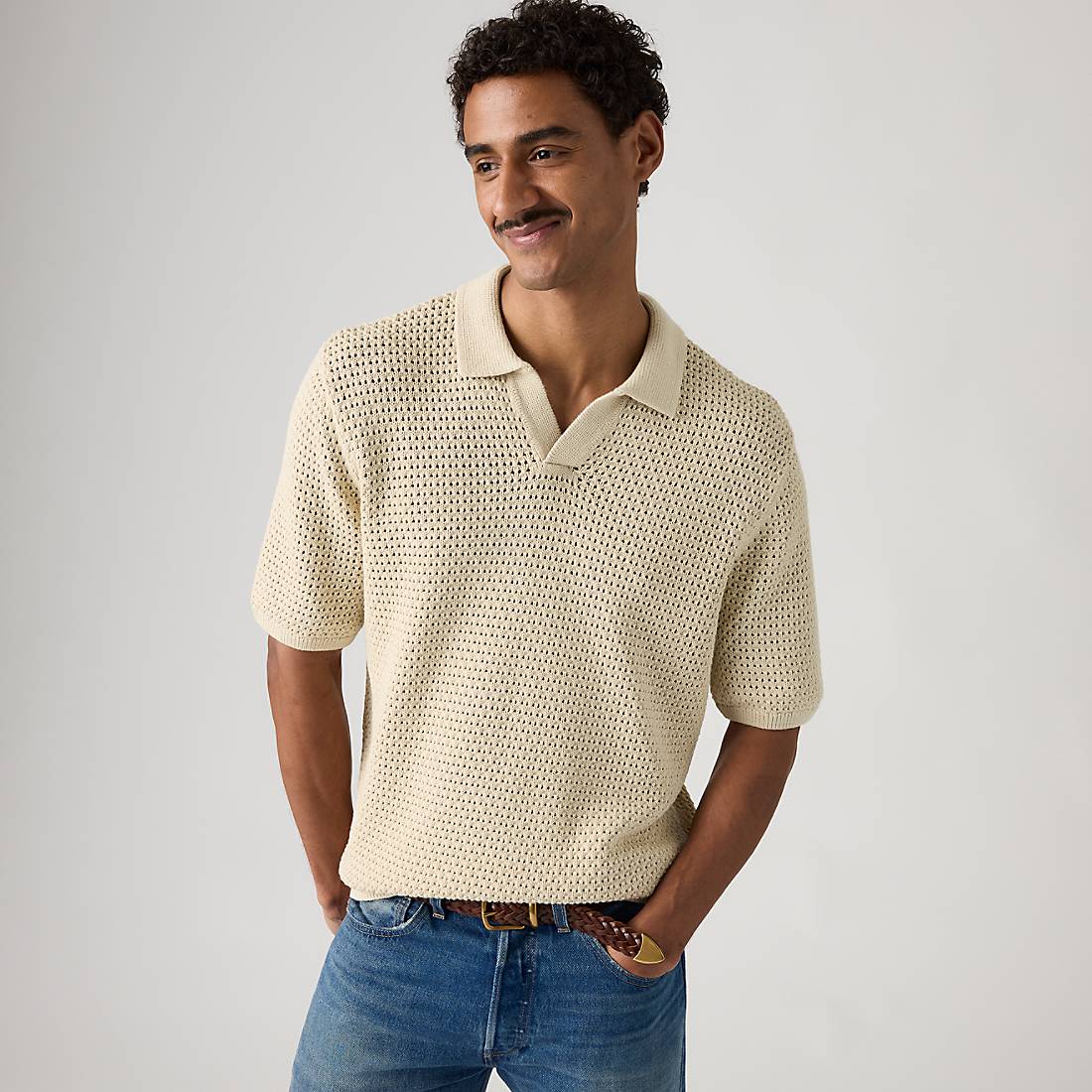 Levi s Dillon Open Collar Polo Sweater