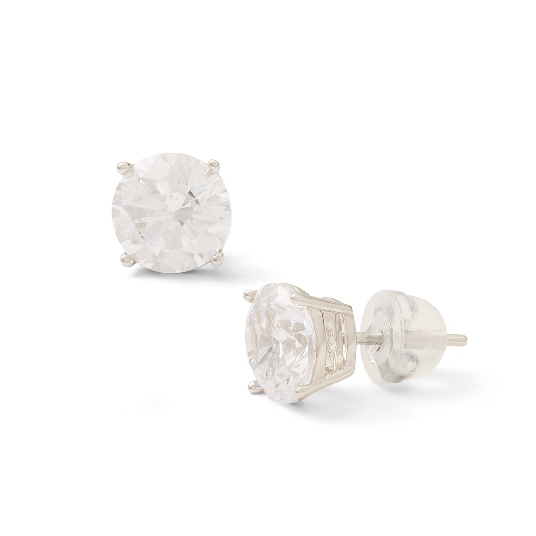 Banter Solid Sterling Silver 8mm CZ Solitaire Studs