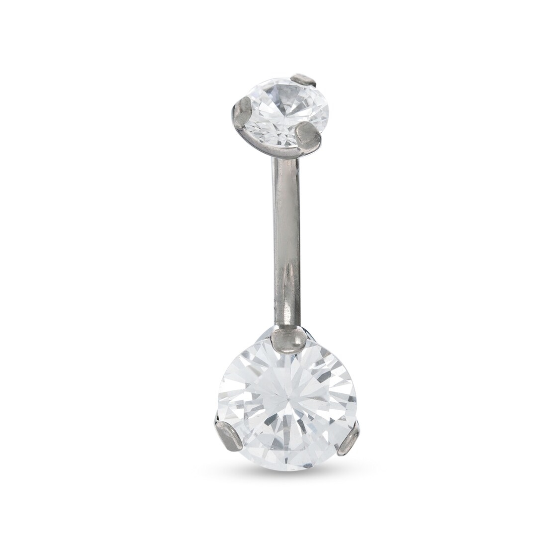 Banter Solid Titanium CZ Belly Button Ring - 14G 7/16"