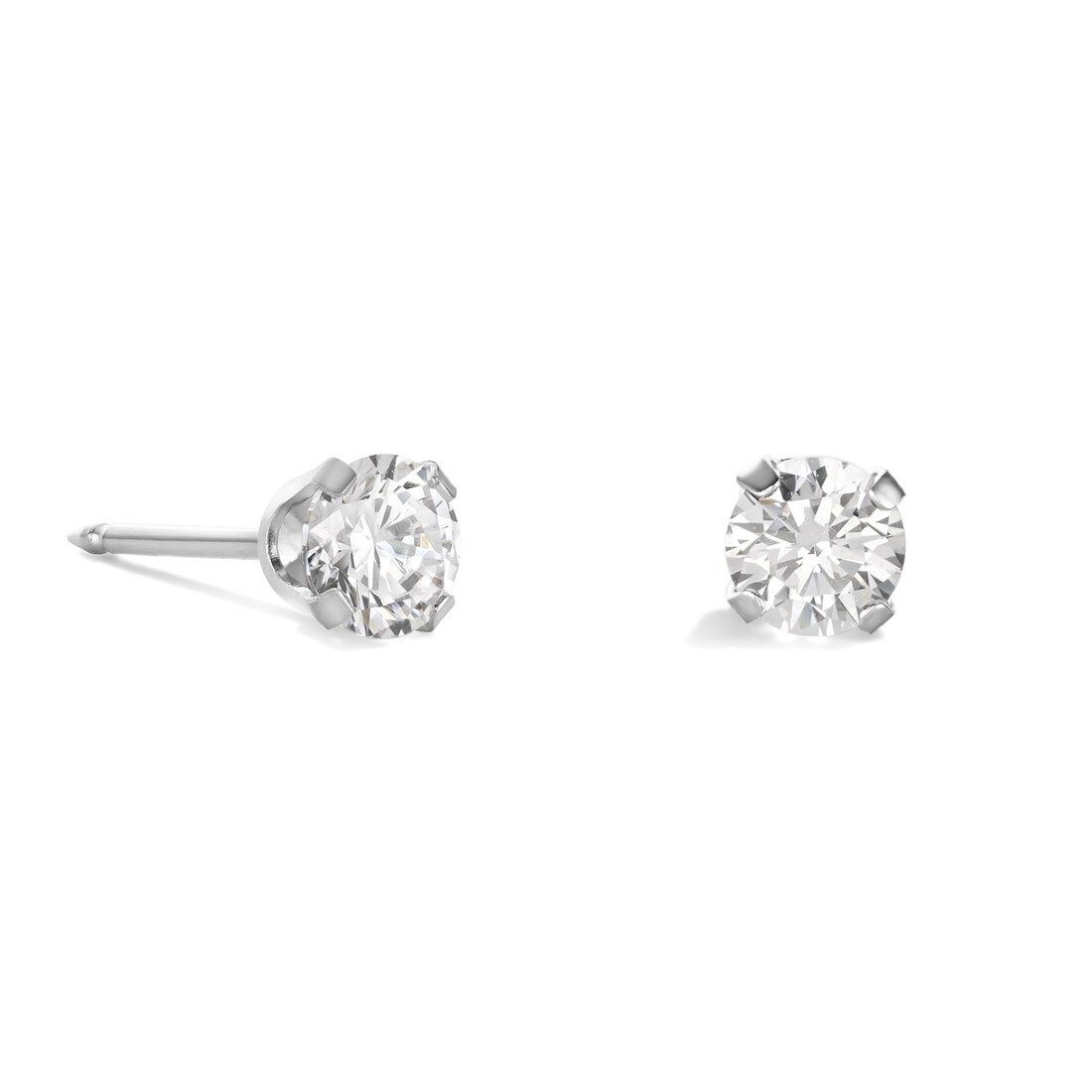 Banter 10K Solid White Gold CZ 3mm Piercing Studs