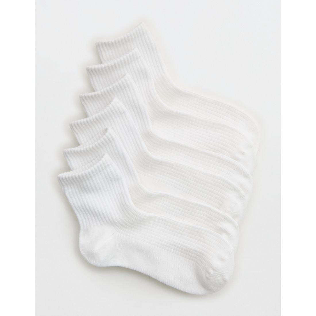 Aerie Basic Cotton Ribbed Quarter Sock 3-Pack