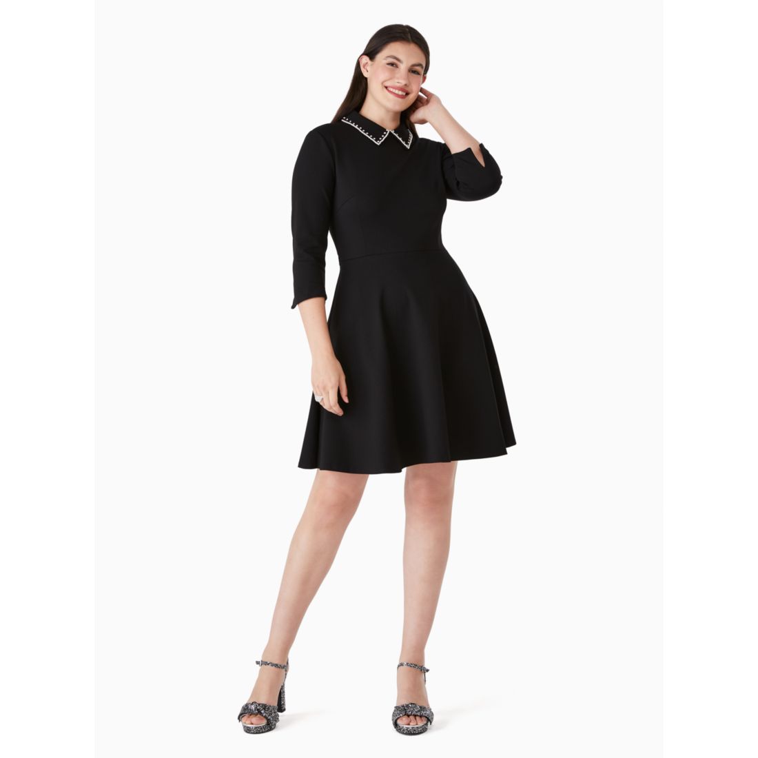 Embellished Collar Ponte Dress available now at Cincinnati Premium