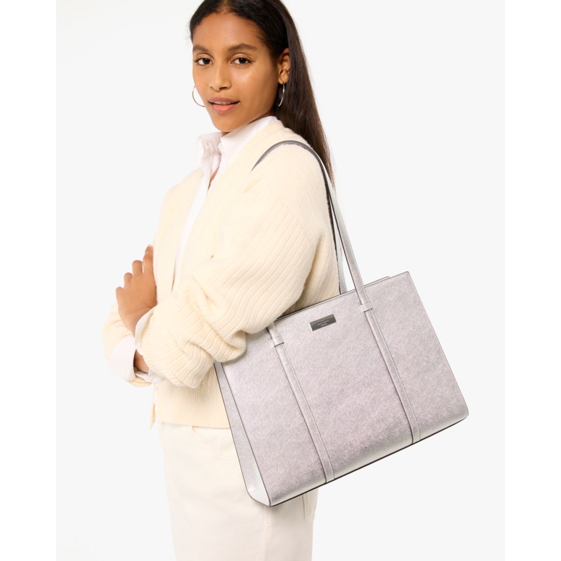 Kate Spade New York Outlet Kenzie Metallic Large Tote available now at Phoenix Premium Outlets