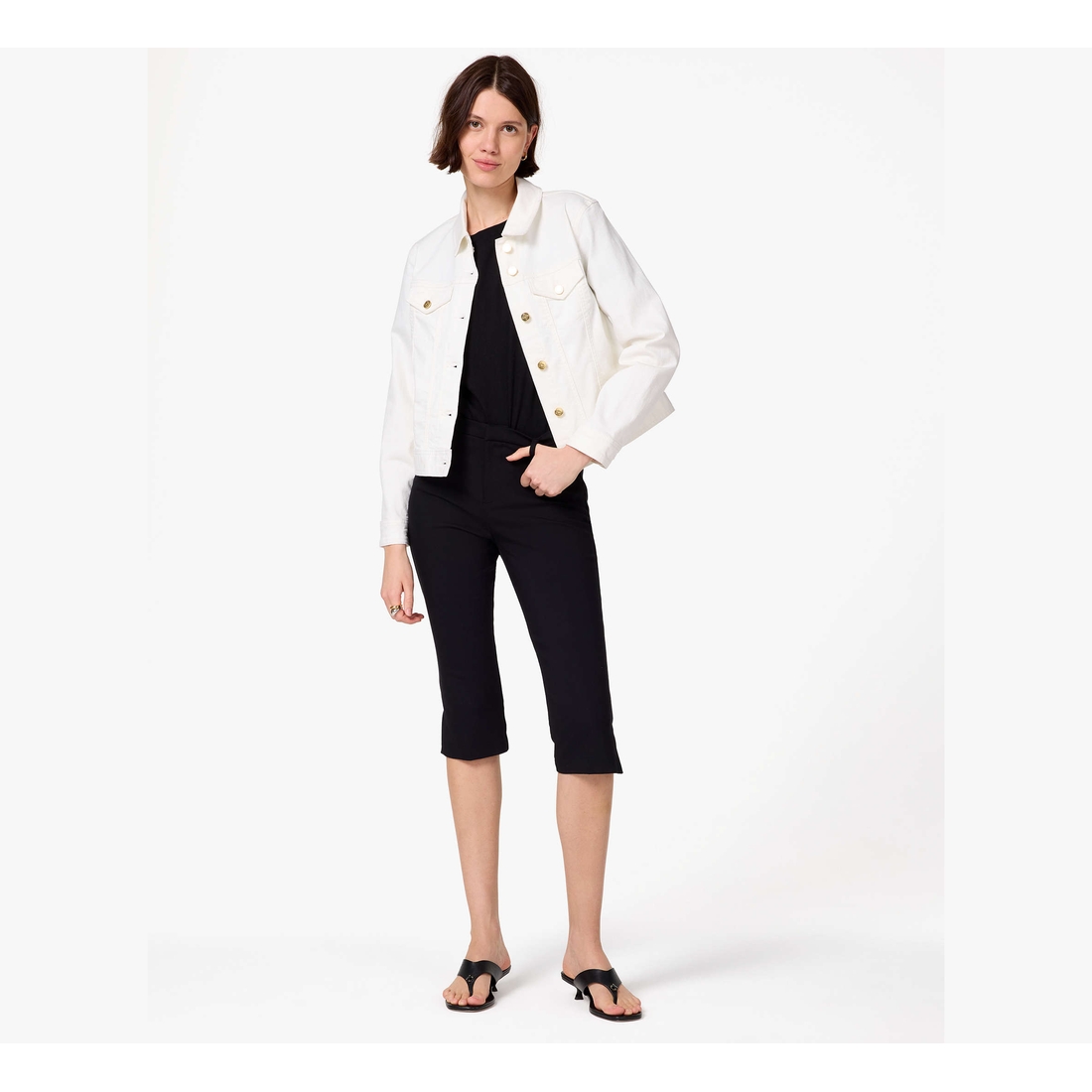 kate spade new york ホワイト クロップドジャケット Kate Spade New York Outlet White Denim Jacket available now at