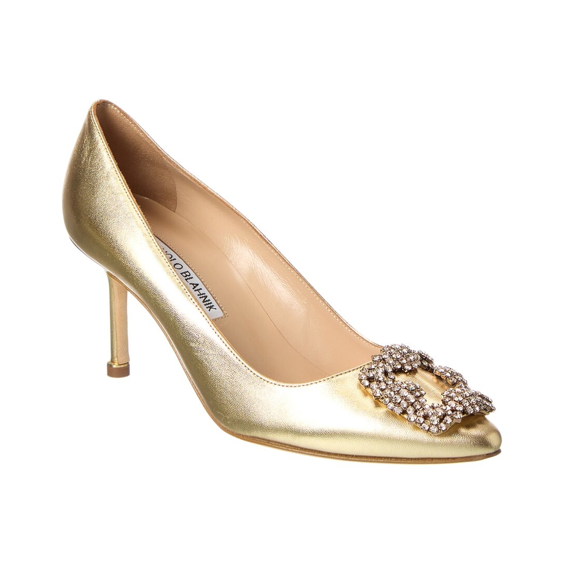 Manolo Blahnik Hangisi 70 Leather Pump available now from