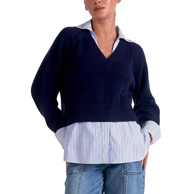 Jacquard Knit Layered Boxy Top In Orange/black available now Jacquard Knit Layered Boxy Top In Orange/black available now