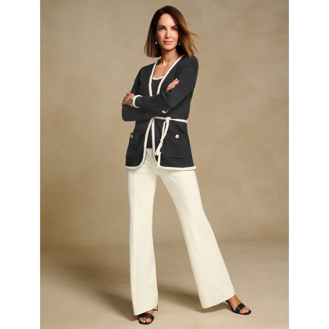 Misses - Braid Trim Sweater Jacket available now at Dadeland Misses - Braid Trim Sweater Jacket available now at Dadeland