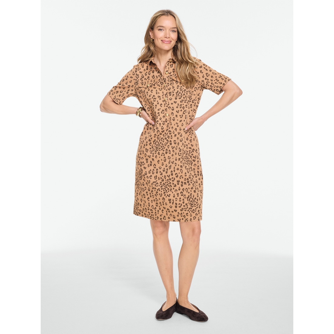 Twill Shift Dress - Modern Leopard available now at The Shops at