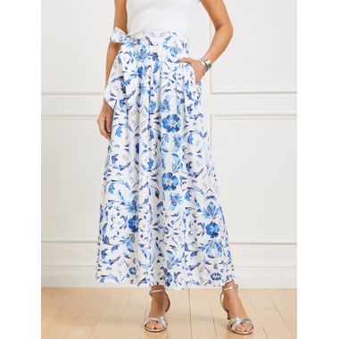 Misses - Fresh Poplin Drawstring Skirt - Dewdrop Stripe