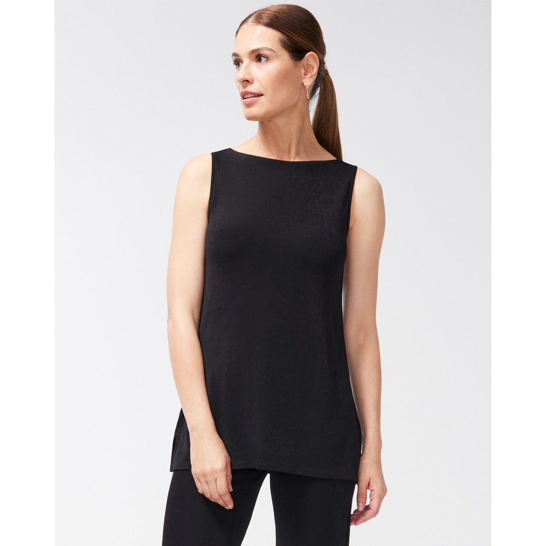Women's Travelers Classic Side Slit Tank in Black Travel