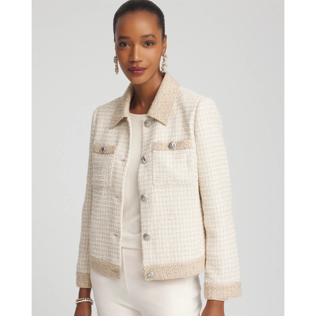 Women's Tonal Neutral Tweed Jacket available now at Mall of Georgia®