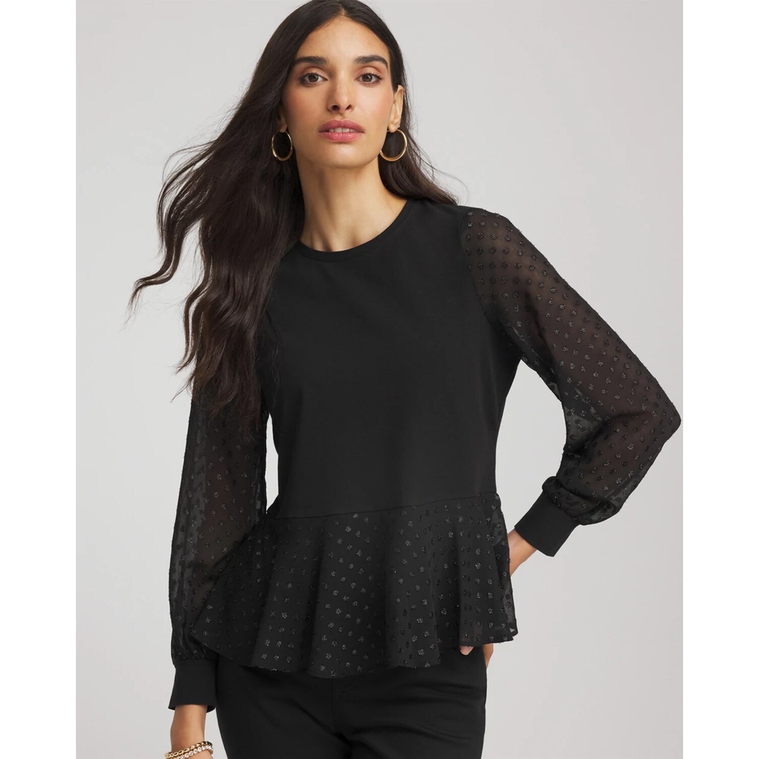Women's Clip-Dot Peplum Top available now at Mall of Georgia®