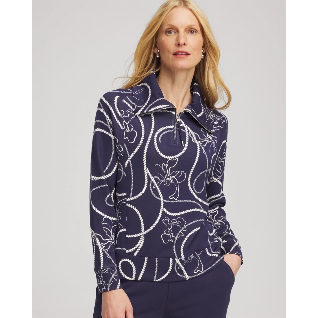 Women's Soft Melody Half-Zip Top in Blue Zenergy available now at