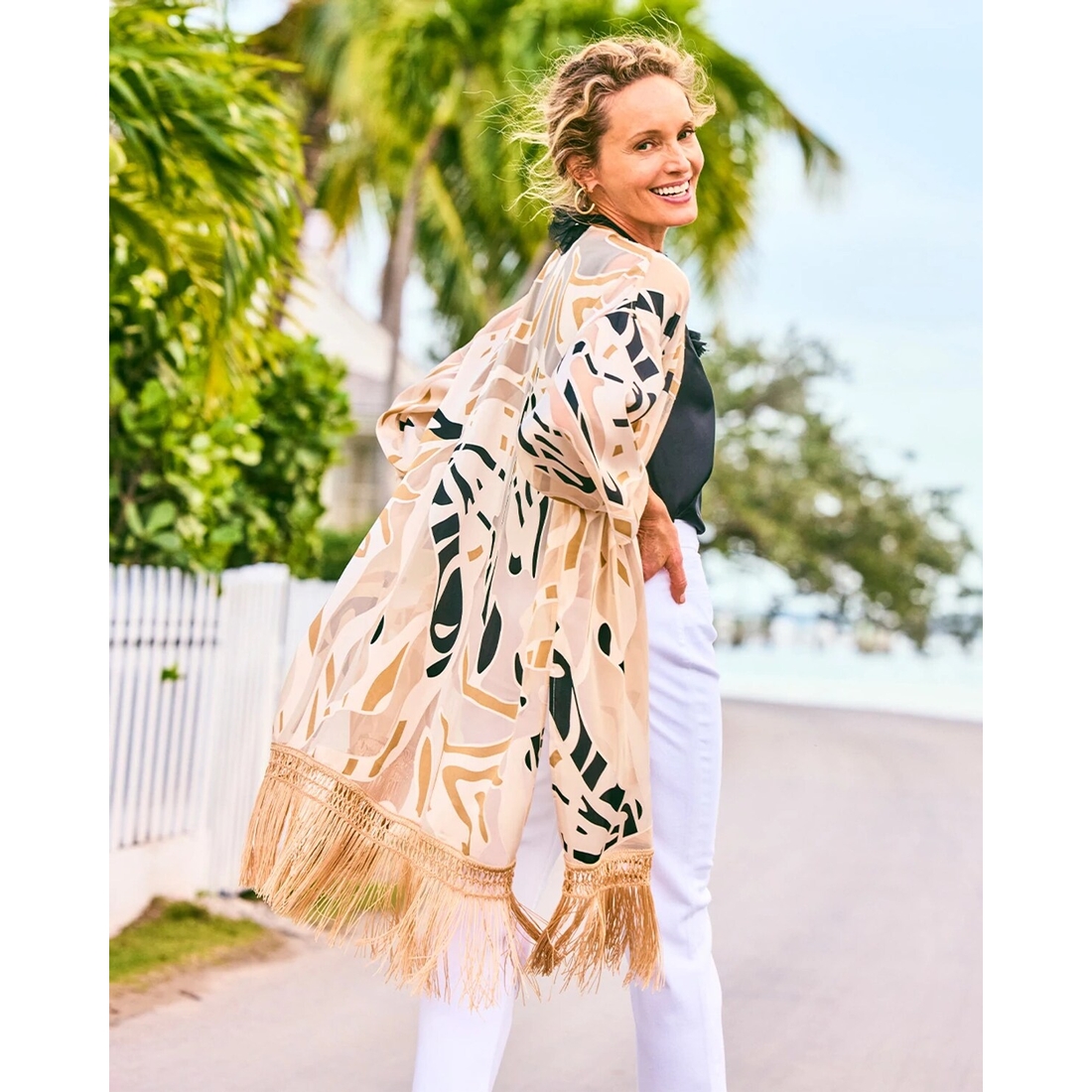 ファンデーション kimono4 Women's Woven Long Fringed Kimono available now at Prien Lake Mall