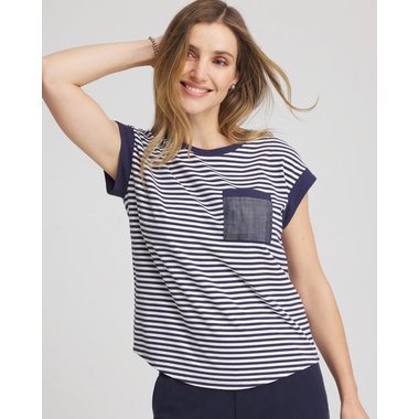 Women's Double-Knit Embroidered Top in Red Zenergy available now