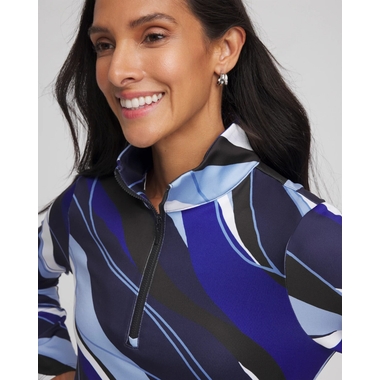 Women's Double-Knit Embroidered Top in Red Zenergy available now