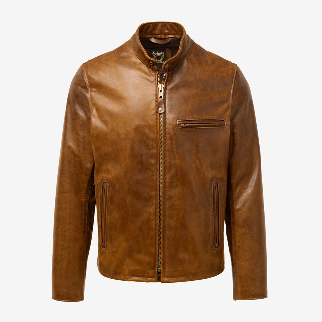 Schott N. Y.C. X Allen Edmonds Café Racer 2.0 Leather Jacket