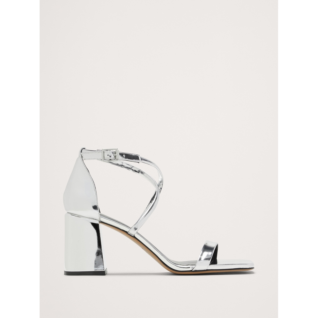 Italian Metallic-Leather Block-Heel Sandal available now at Italian Metallic-Leather Block-Heel Sandal available now at