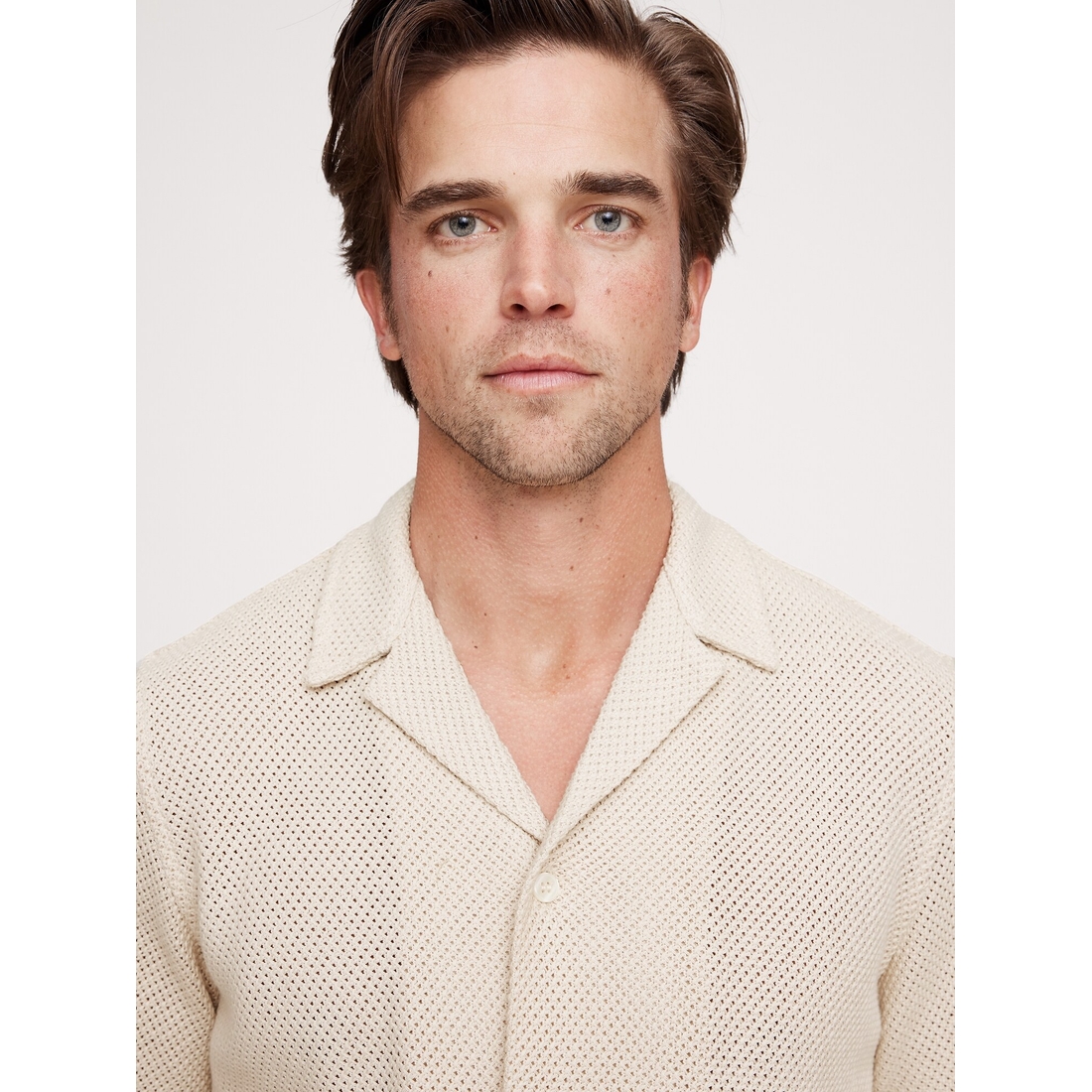 Mesh Resort Shirt available now at Copley Place