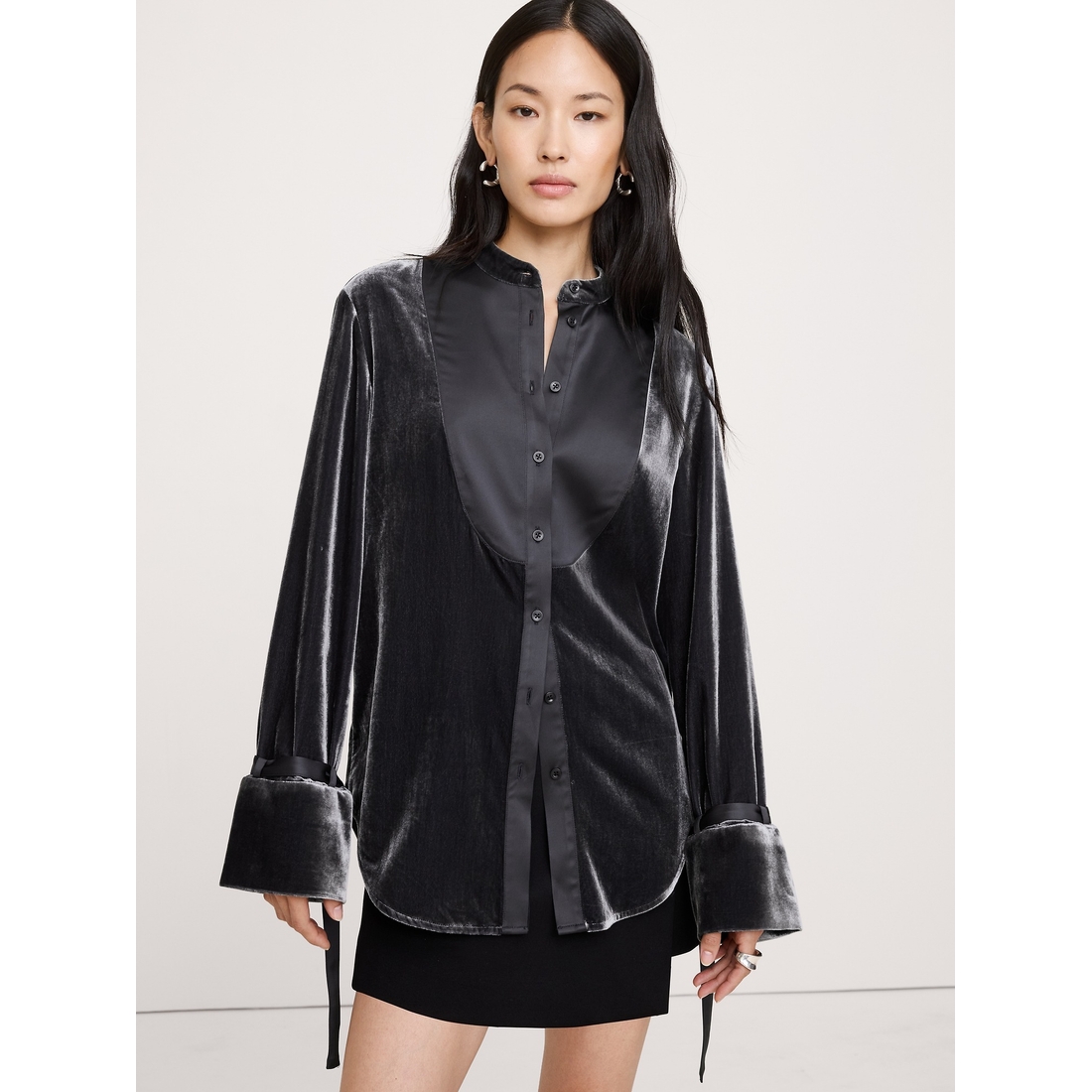 Velvet Tuxedo Shirt available now at King of Prussia®