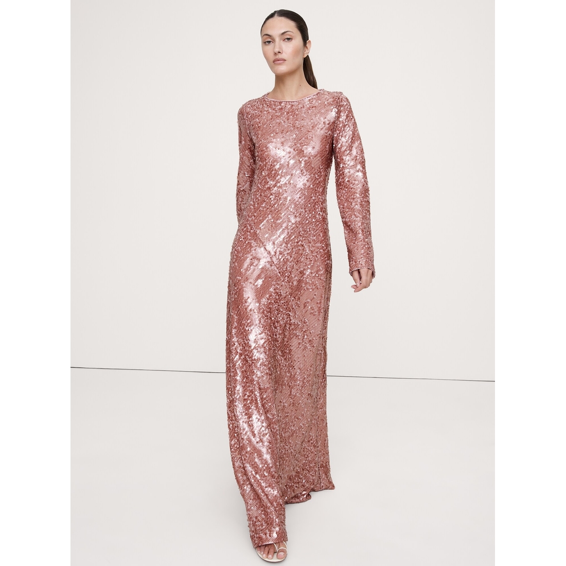 sachin and babi light blue dress NWT $174 Size 4 ASOS Maya muted blush long sleeve sequin chiffon maxi dress