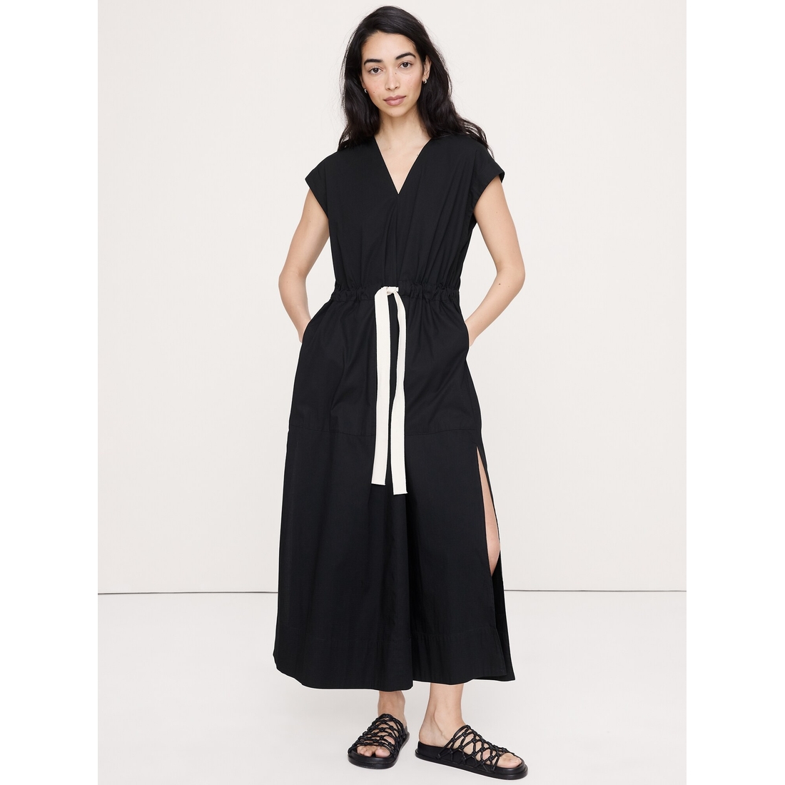 white christmas dresses Kiana Poplin Maxi Dress main image 0