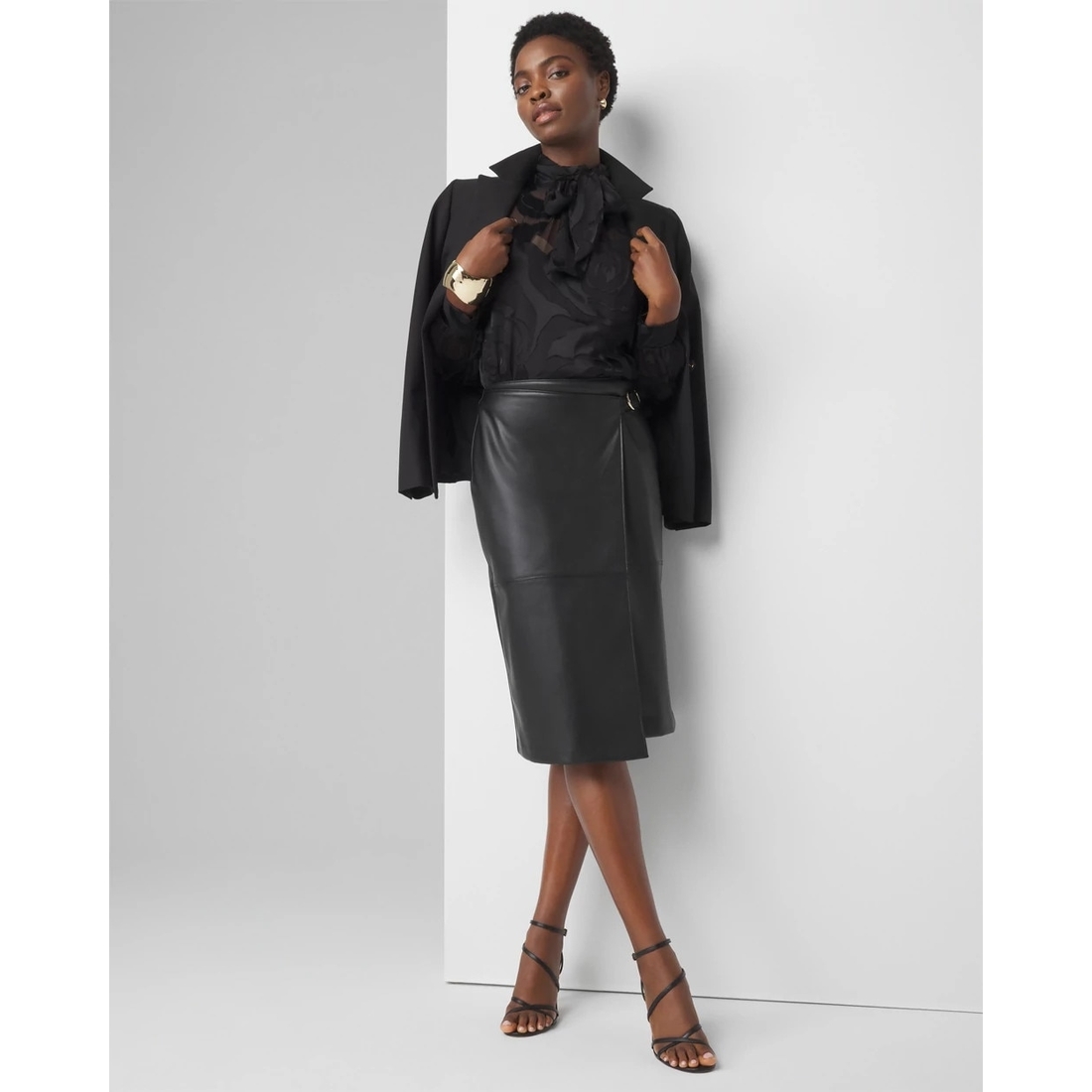 Petite Faux Leather Wrap Skirt available now at The Westchester™ Petite Faux Leather Wrap Skirt available now at The Westchester™