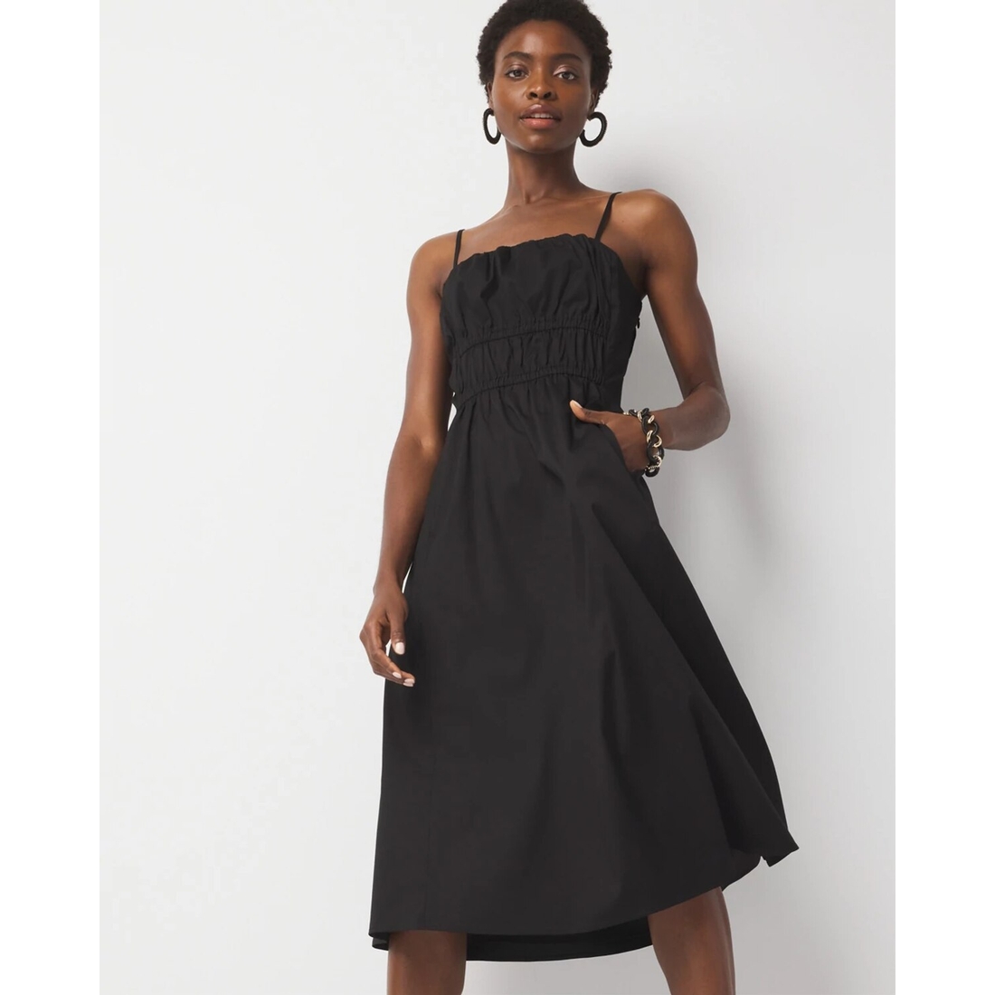 Poplin Tie Back Midi Dress available now at The Westchester™