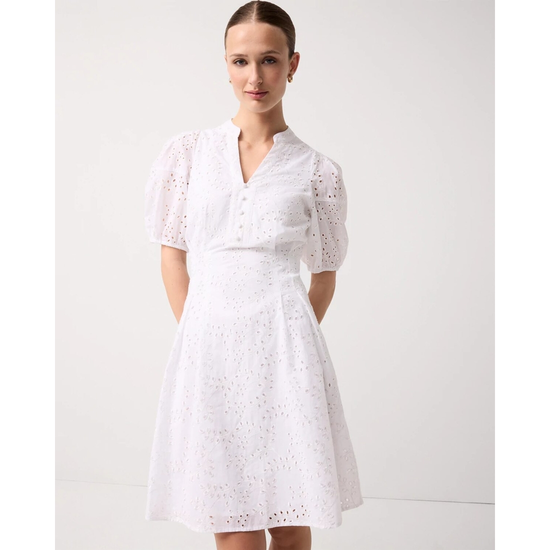 white christmas dresses leyla cotton eyelet mini dress main image 1