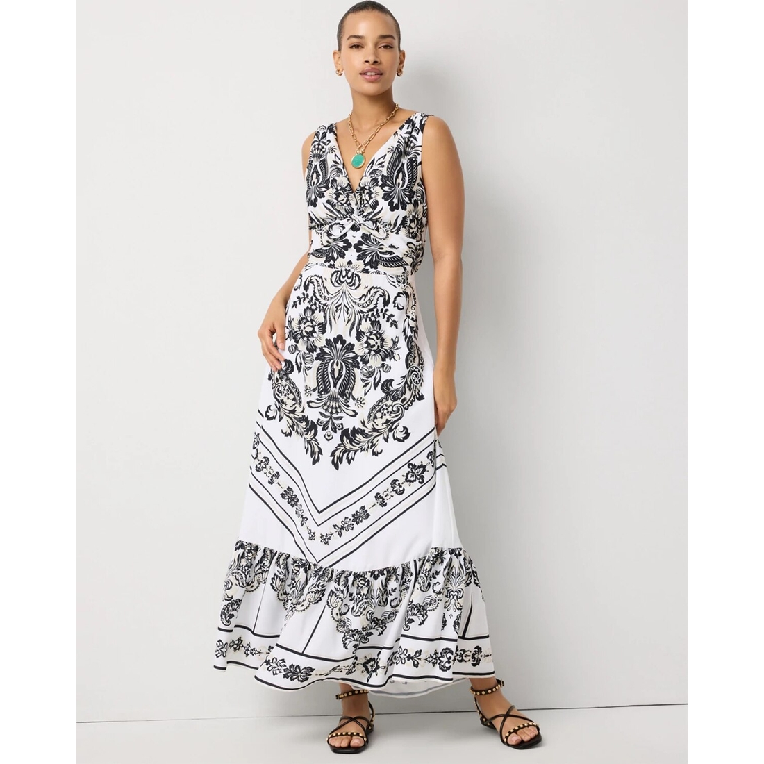 black and white petite maxi dress TFNC Petite halter neck chiffon contrast godets maxi dress in black and white